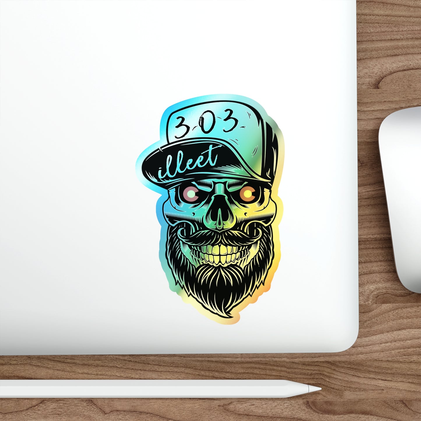 303 Skull Holographic Die-cut Stickers