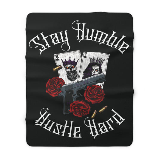 Hustle Hard Sherpa Fleece Blanket