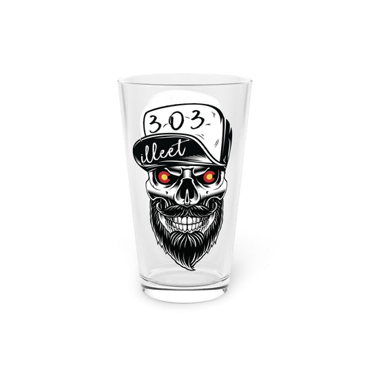 303 Skull Pint Glass, 16oz