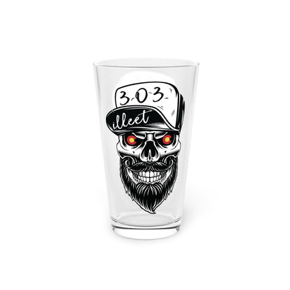 303 Skull Pint Glass, 16oz