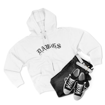 Dawgs Zip Hoodie — "DAWGS" Gothic Front & Crowned Dawg Back