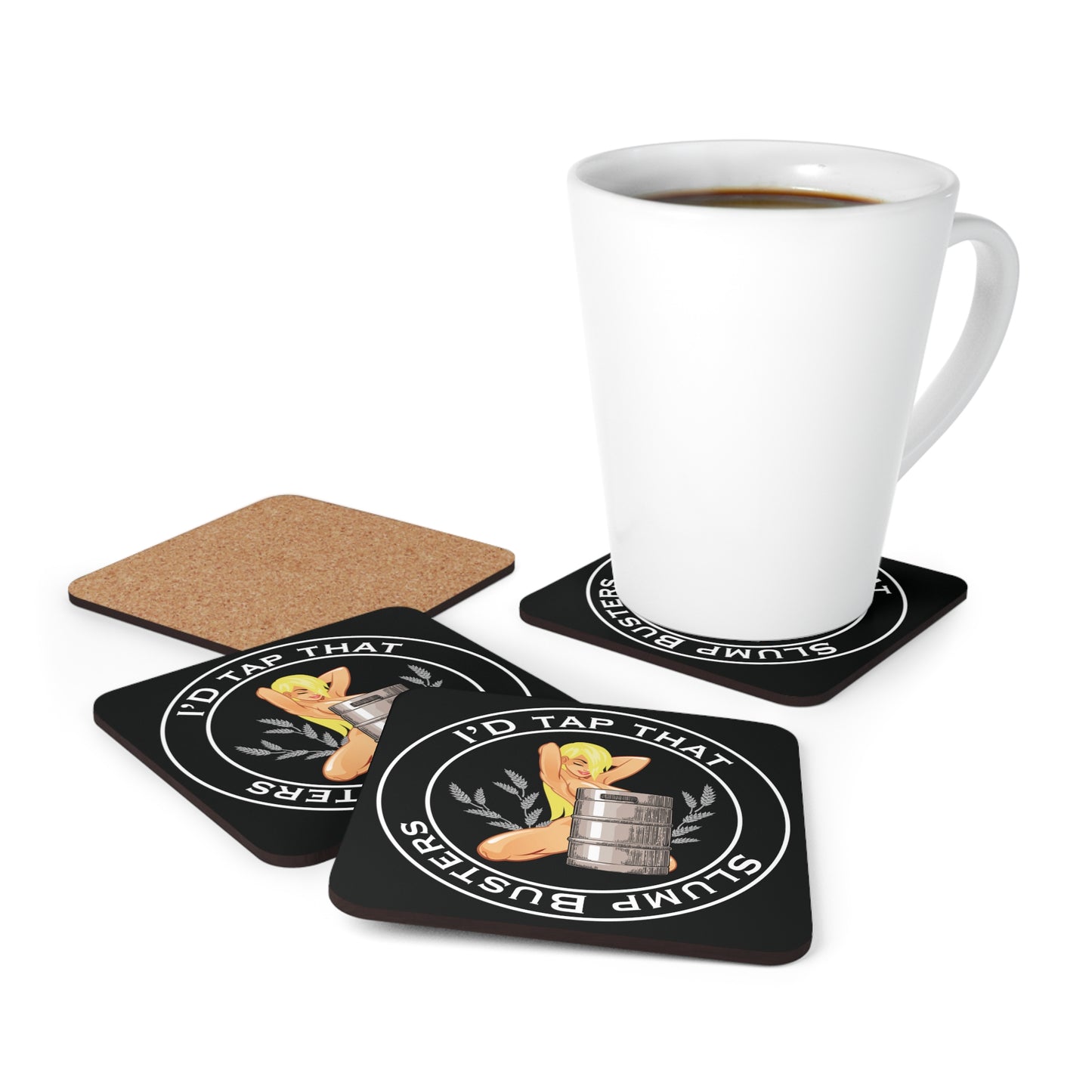 "Id Tap That" Corkwood Coaster Set