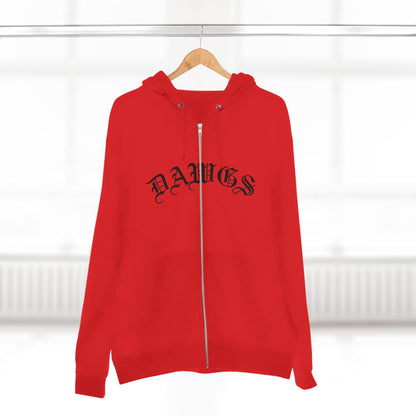 Dawgs Zip Hoodie — "DAWGS" Gothic Front & Crowned Dawg Back