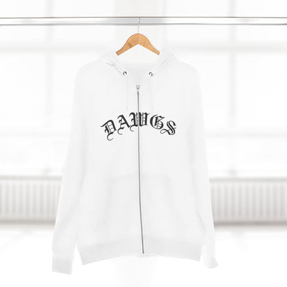 Dawgs Zip Hoodie — "DAWGS" Gothic Front & Crowned Dawg Back