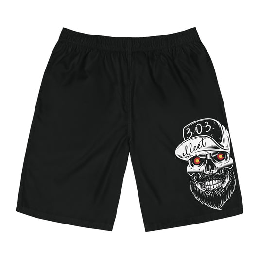 303 Skull Men's Board Shorts (Black)