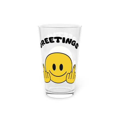 Greetings Pint Glass, 16oz