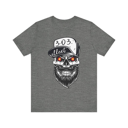 Bearded skull adorned with Colorado's iconic 'C' emblem as piercing eyes.