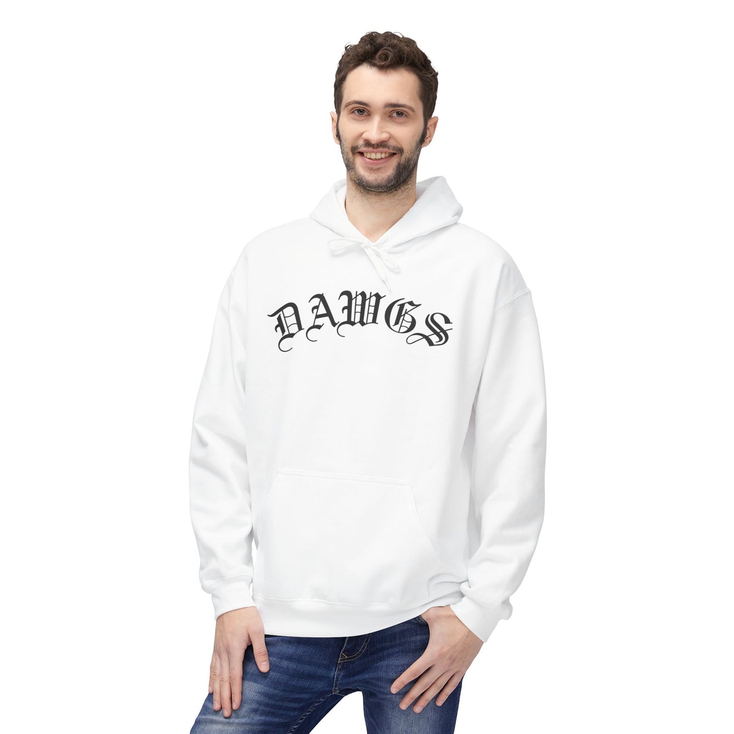 Dawgs Pullover Hoodie — 'DAWGS' Chest Script & Crowned Dawg Back Graphic