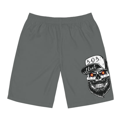 303 Skull Men's Board Shorts (Gray)