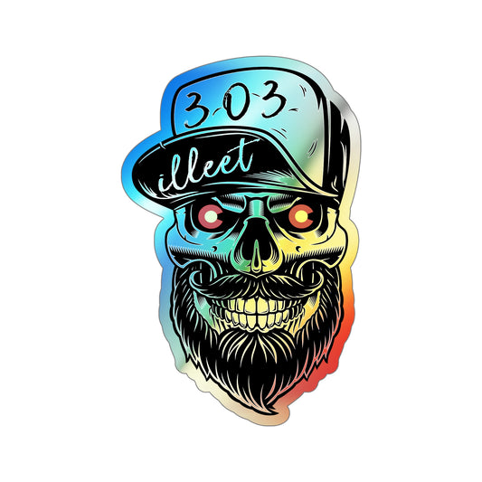 303 Skull Holographic Die-cut Stickers