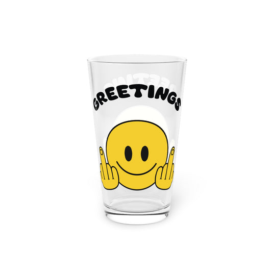 Greetings Pint Glass, 16oz