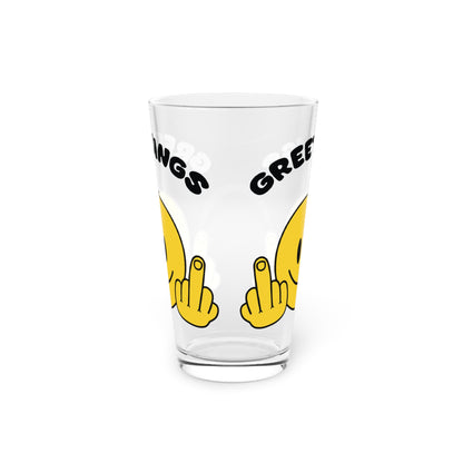 Greetings Pint Glass, 16oz