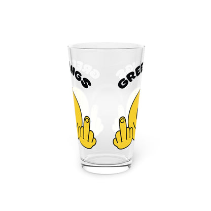 Greetings Pint Glass, 16oz