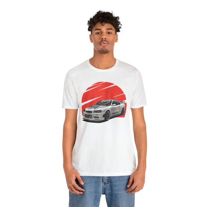 Legendary White Skyline R34 featuring Red Sun T-shirt!