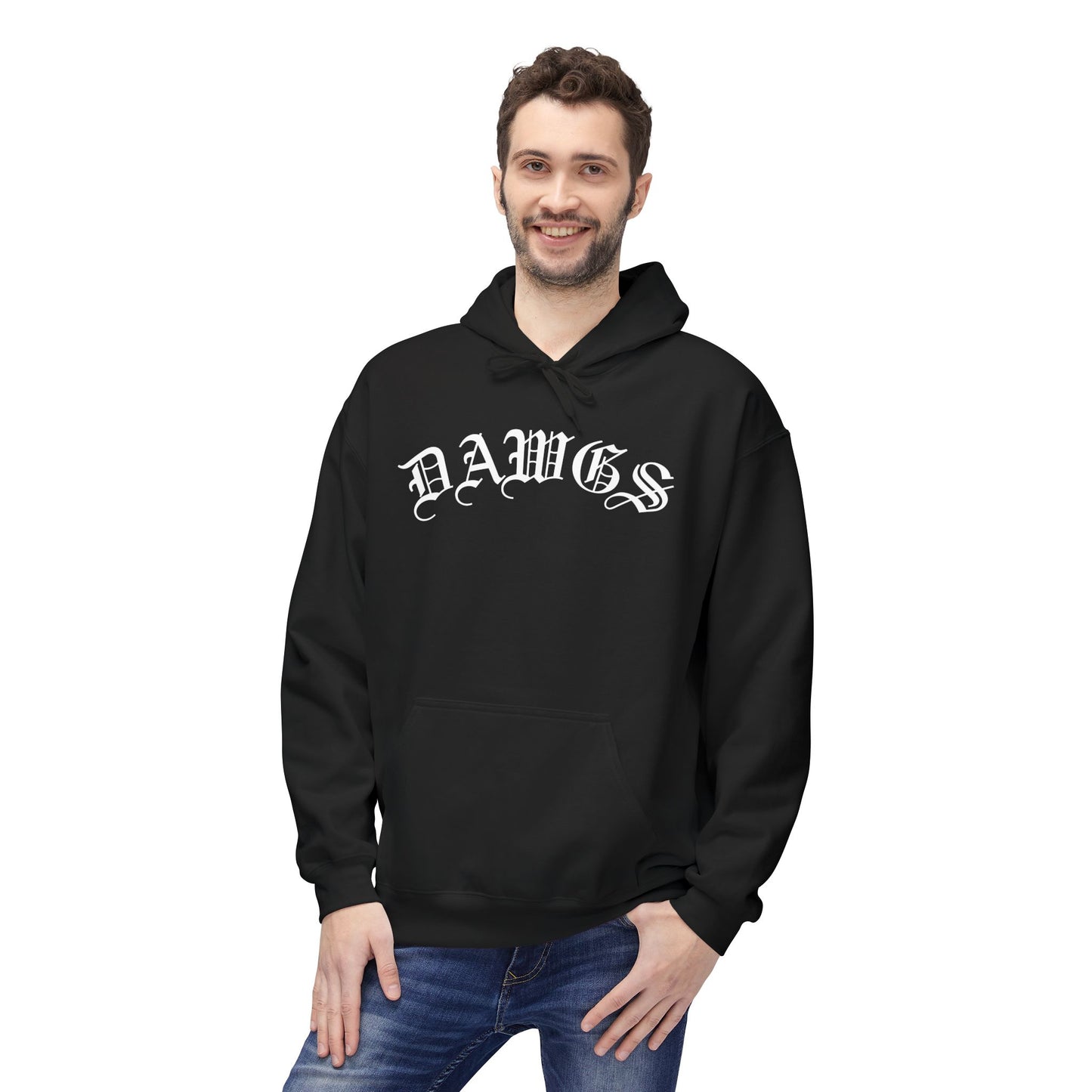 Dawgs Pullover Hoodie — 'DAWGS' Chest Script & Crowned Dawg Back Graphic