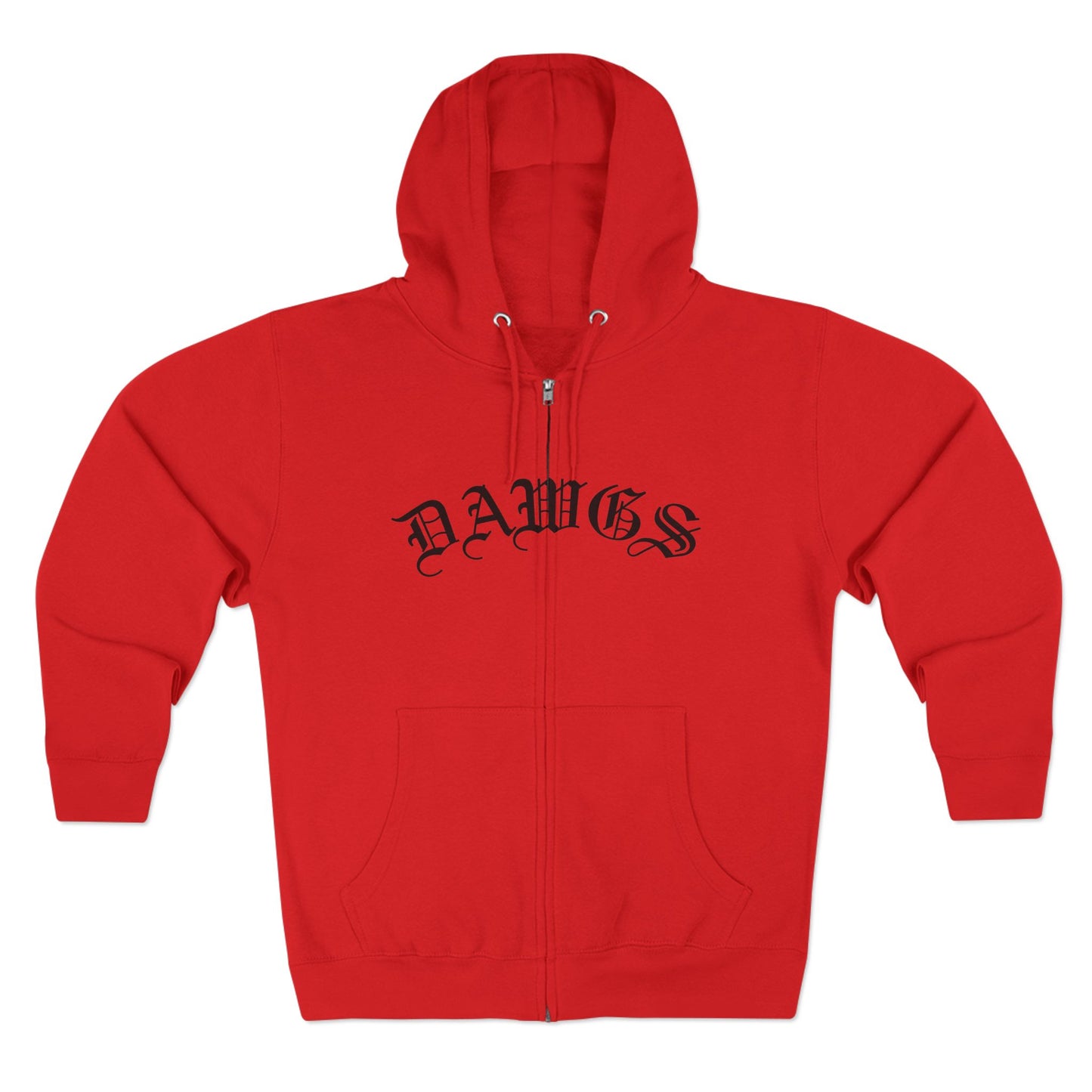 Dawgs Zip Hoodie — "DAWGS" Gothic Front & Crowned Dawg Back