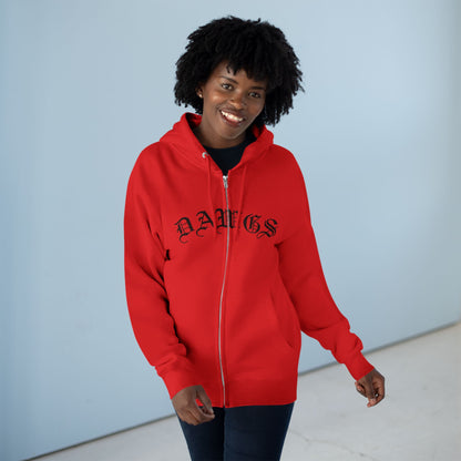 Dawgs Zip Hoodie — "DAWGS" Gothic Front & Crowned Dawg Back