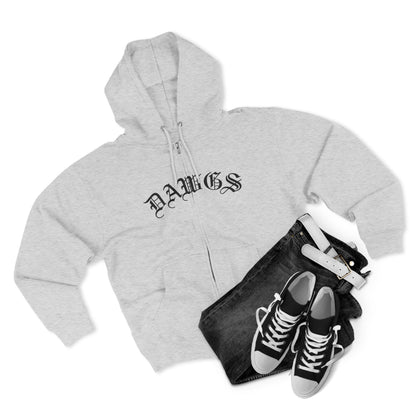 Dawgs Zip Hoodie — "DAWGS" Gothic Front & Crowned Dawg Back