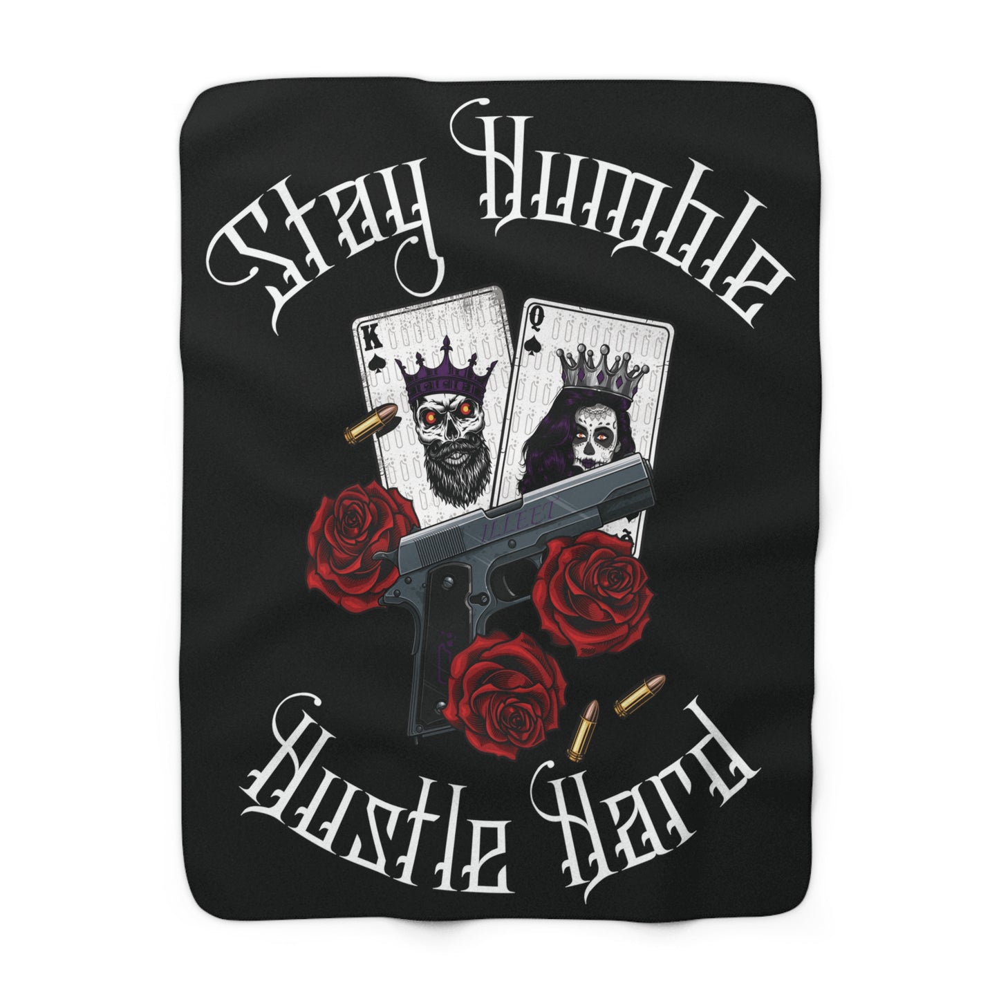 Hustle Hard Sherpa Fleece Blanket